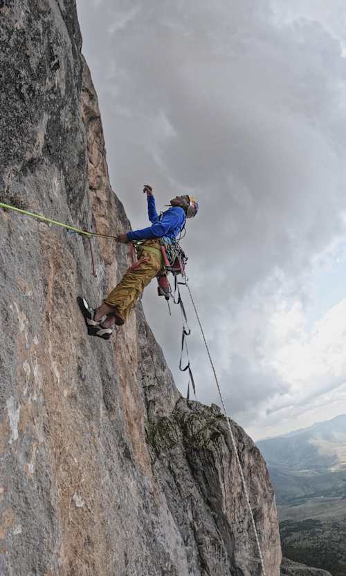 Stefan Glowacz climbing in Turkey on June 10, 2023.