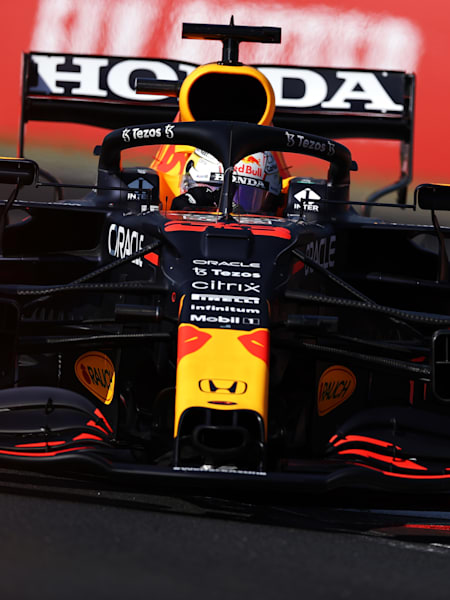 Max Verstappen of Red Bull Racing Honda at the Hungarian Grand Prix on August 1, 2021.