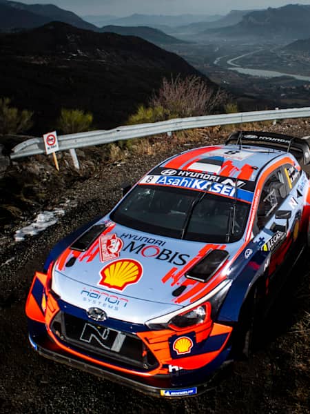 Ott Tanak (EST) Martin Jarveoja(EST) of team Hyundai Shell Mobis WRT" is seen racing on day 2 during the World Rally Championship Monte-Carlo in Gap, France on January 24, 2020.
