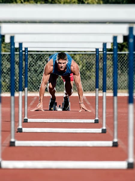 Trey Hardee doing the hurdles