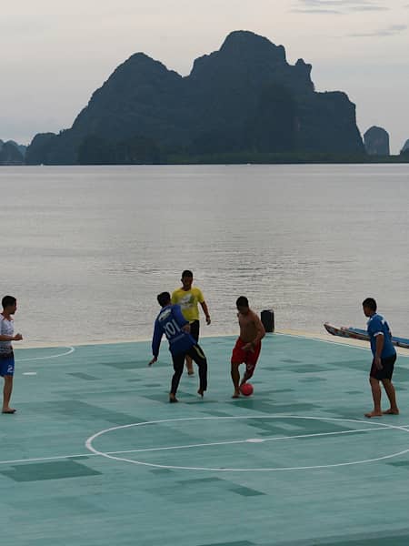 The floating football pitch at Koh Panyee, Thailand 