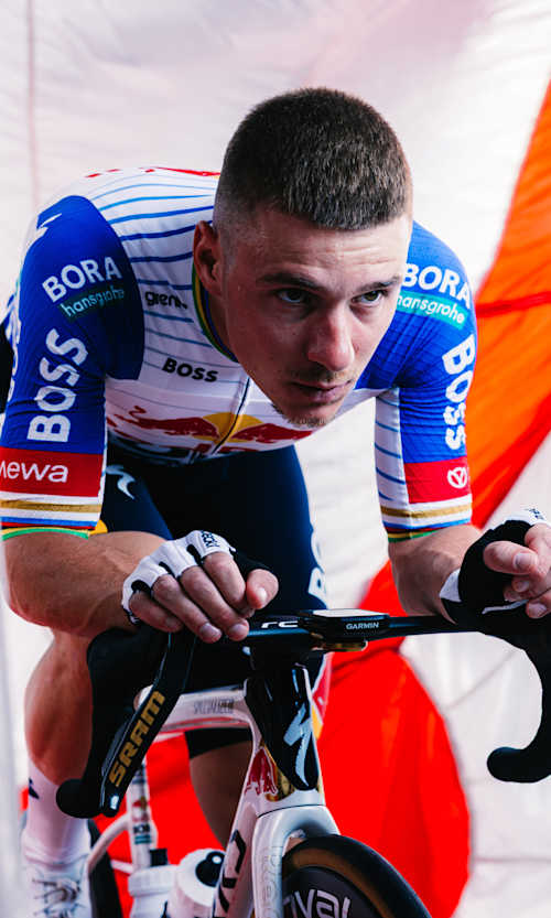 Remco Evenepoel of the Red Bull - BORA - hansgrohe team poses for a portrait in Palma de Mallorca, Spain on December 7, 2025.