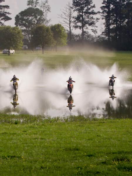 Pastrana and friends on the pond