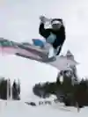 Zeb Powell hits the quarter pipe at Red Bull Slide-In Tour at Boreal Mountain in Soda Springs, California, USA on March 18 2023.