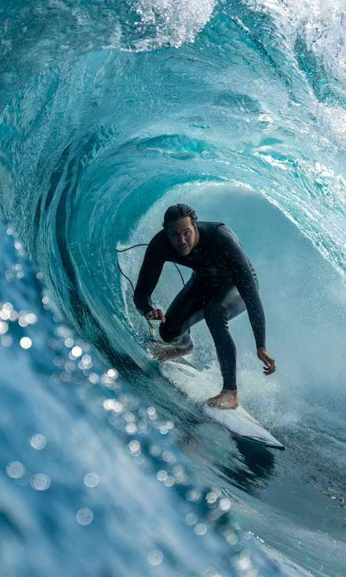 Jordy Smith surfs at The Box in Margaret River, Western Australia, Australia on April 23, 2023.