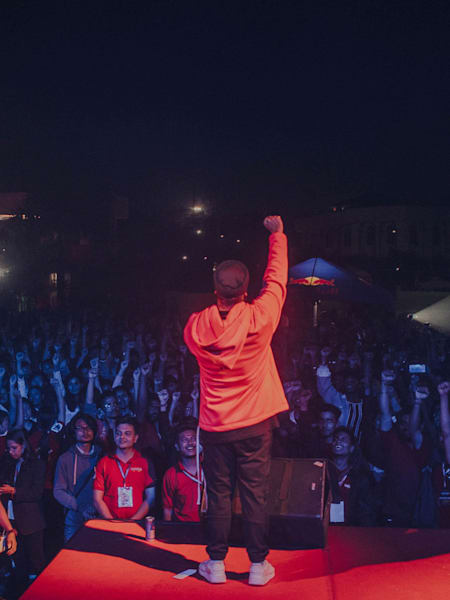 Público en el Red Bull Spotlight, donde se muestran los nuevos talentos del hip-hop indio.