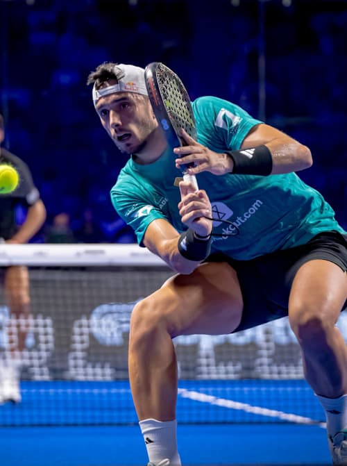 Fede Chingotto and Ale Galán competing in the Premier Padel 2025 Finals Barcelona, Spain on December 14, 2025