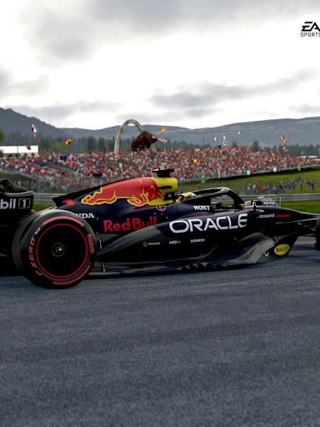 Captura de pantalla de F1 25 muestra el Red Bull Racing RB21 en el Red Bull Ring