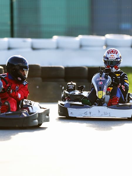 Max Verstappen of Oracle Red Bull Racing drives kart number 3 during Max vs 100 at Silverstone Circuit in Northampton, England, on 16 September 2026.