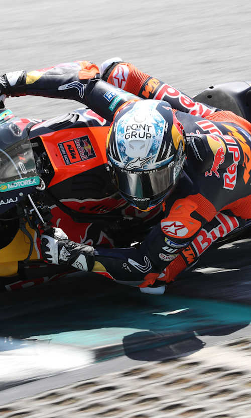 Pedro Acosta performs during the 2026 MotoGP Testing at the Sepang International Circuit in Sepang, Malaysia.