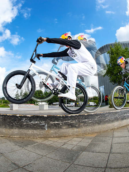 A montage of Kriss Kyle riding his BMX.