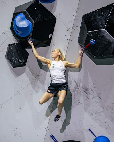 Janja Garnbret competes in the IFSC World Championships in Seoul, Korea on September 27, 2025.