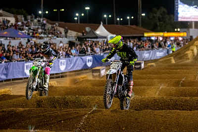 A photo of Carson Brown leading AJ Catanzaro at Red Bull Straight Rhythm 2018.