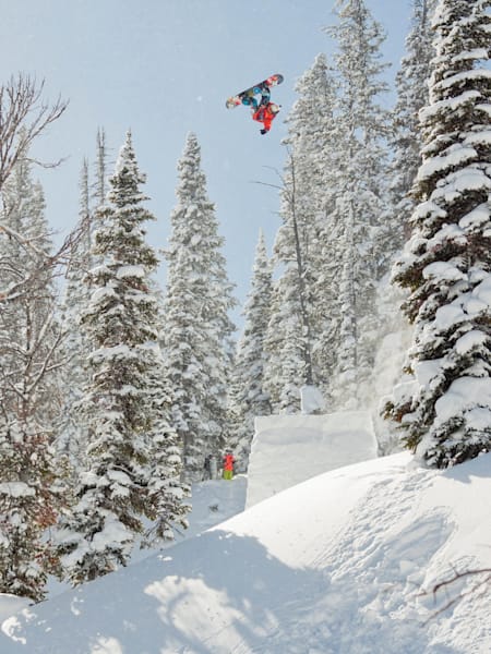 Action from The Art of Flight snowboarding film.
