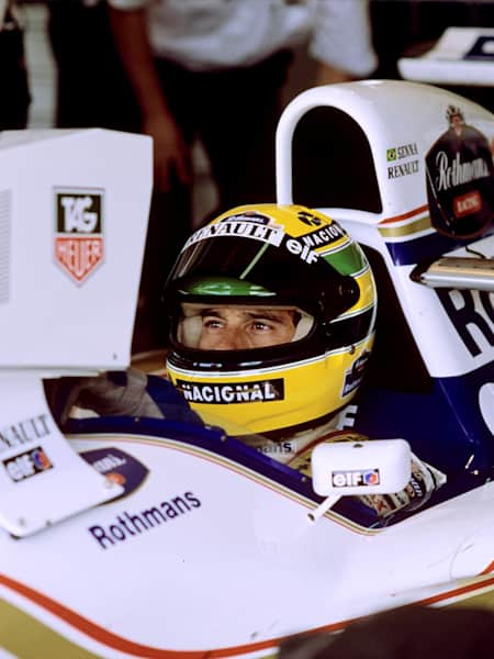 Brazilian racing driver ayrton senna hi-res stock