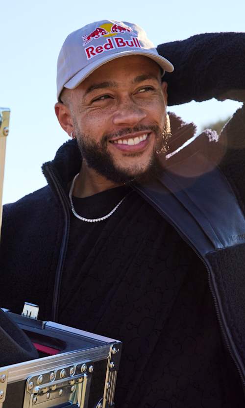 Memphis Depay gets a surprise welcome to the Red Bull family by Horatio Llorens in Sitges, Spain on 17 January 2022.