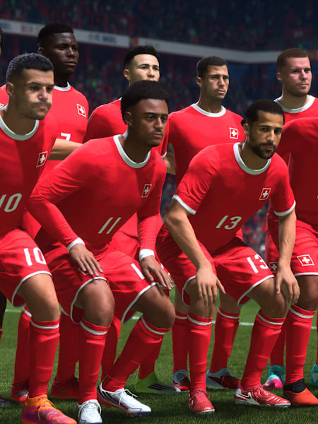 Die Schweizer Nati in EA FC 27 beim Teamfoto vor dem Anpfiff.