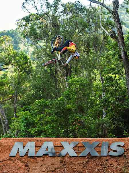 David Godziek is seen during practice at Crankworx Cairns on May 25, 2025.