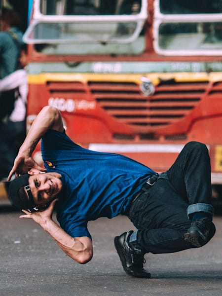 Lil Zoo poses for a portrait prior to the Red Bull BCOne World Final around Victoria Station in Mumbai, India on November 7, 2019