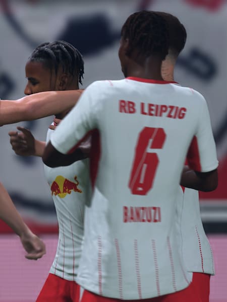 Spieler von RB Leipzig bejubeln ein Tor in EA FC 27.
