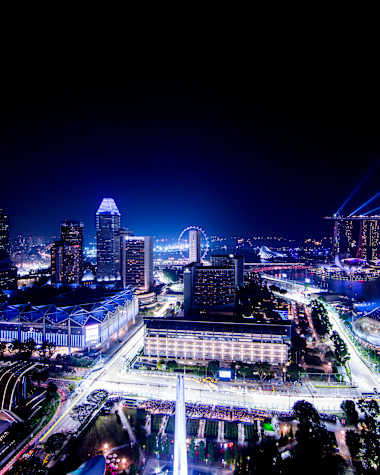 The Singapore Skyline At Night