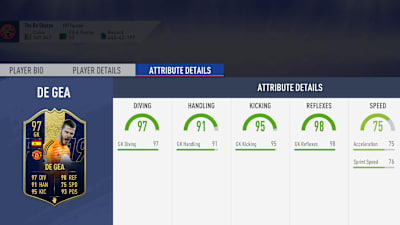 Dave De Gea Team Of The Year item in FUT 19