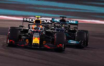 Sergio Pérez of Red Bull Racing Honda at the Abu Dhabi Grand Prix on December 12, 2021.