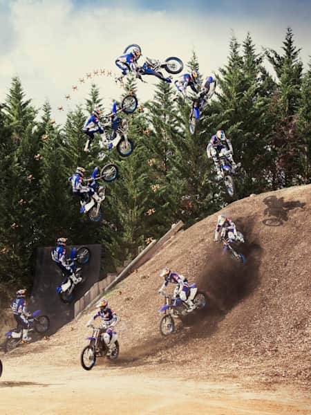 Drone following dirt bike shop