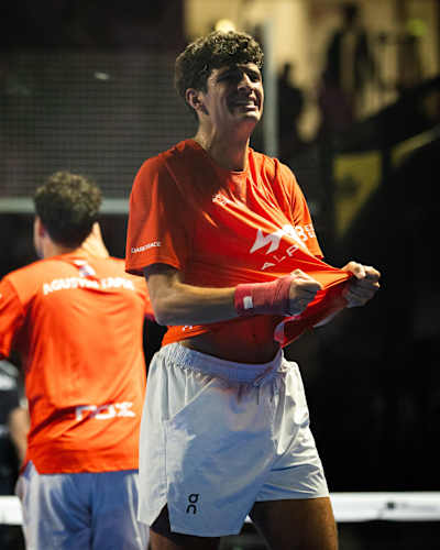 Arturo Coello of Spain celebrates his victory at the BNL Italy Major Premier Padel final at Foro Italico, Rome, Italy on June 7, 2026, energising the Red Bull sporting spirit