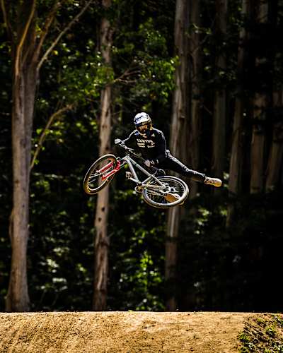 Thomas Genon performs at Crankworx World Tour Slopestyle in Rotorua, New Zealand on March 7, 2020.  