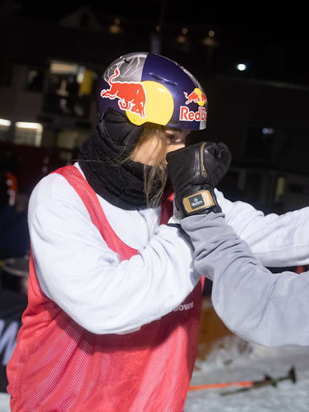 Nico Porteous and Zoi Sadowski-Synnott played team captains at the Legends of Steel rail jam.