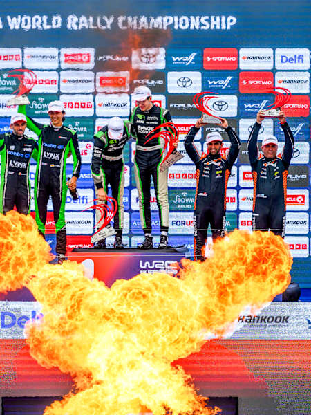 Tymek Abramowski celebrated his maiden WRC3 victory