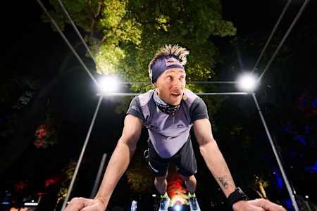 Michael Strasser trains during a circuit training session.