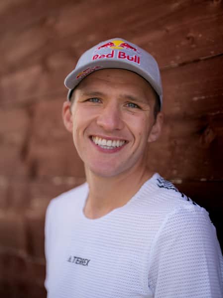 Tom Evans poses for a portrait during the Destination Red Bull photo shoot in Chamonix, France on September 9, 2022.