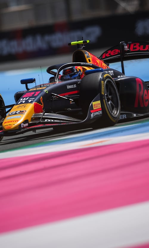 Pepe Martí racing F2 in Jeddah 2024