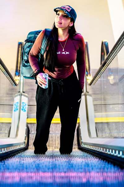 Steil nach oben: Sam am Weg zum «Fortnite»-Turnier Red Bull Rift Rulers.