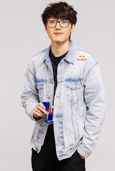 iiTzTimmy poses for a portrait with can in hand at Red Bull Headquarters in Santa Monica, California, on December 13, 2024.