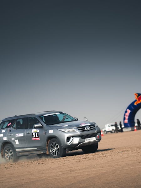 A rally driver participates at the Royal Rajasthan Rally.