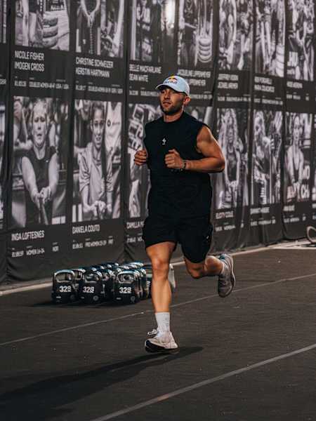 Jake Dearden in action at the Hyrox World Championship in Nice, France, on June 9, 2024. 