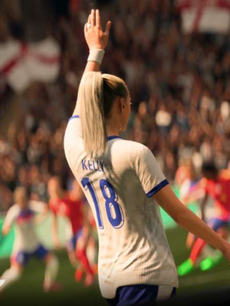 Chloe Kelly macht sich bereit, in EA Sports FC 27 eine Ecke zu schießen.