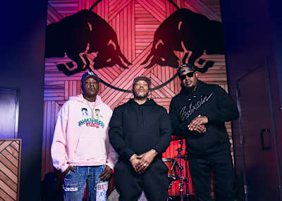 Jadakiss, Styles P, and Sheek Louch on set at Red Bull Spiral. 