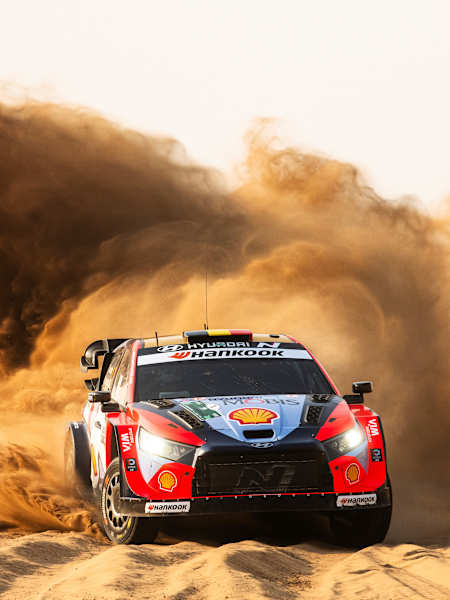 Le pilote belge Thierry Neuville en action lors du championnat du monde des rallyes WRC.