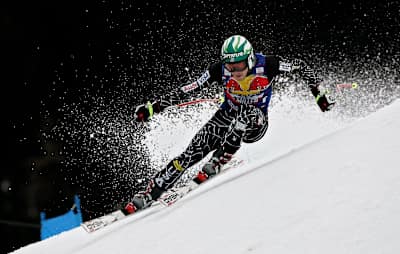 Le skieur Bode Miller à Kitzbühel lors de sa dernière course à kitzbühel en Autriche en 2008.