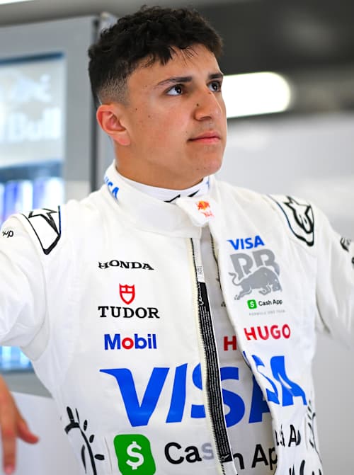 Isack Hadjar of France and Visa Cash App Racing Bulls looks on in the garage during previews ahead of the F1 Grand Prix of Great Britain at Silverstone Circuit on July 03, 2025.