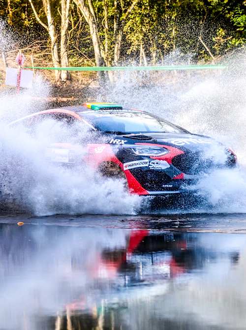 Nataniel Bruun stayed on target for a breakthrough WRC3 victory