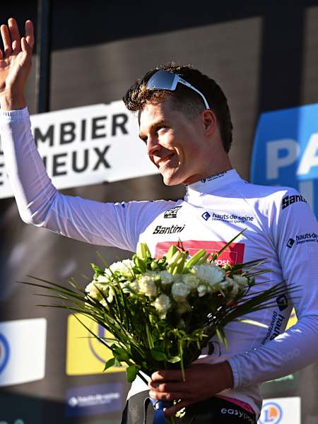 Georg Steinhauser on the podium at Paris-Nice