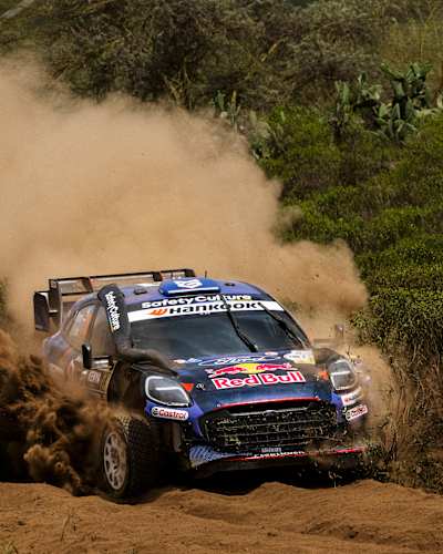 Grégoire Munster (NDL) and Louis Louka (BEL) compete during the World Rally Championship Kenya in Naivasha, Kenya on March 21, 2025