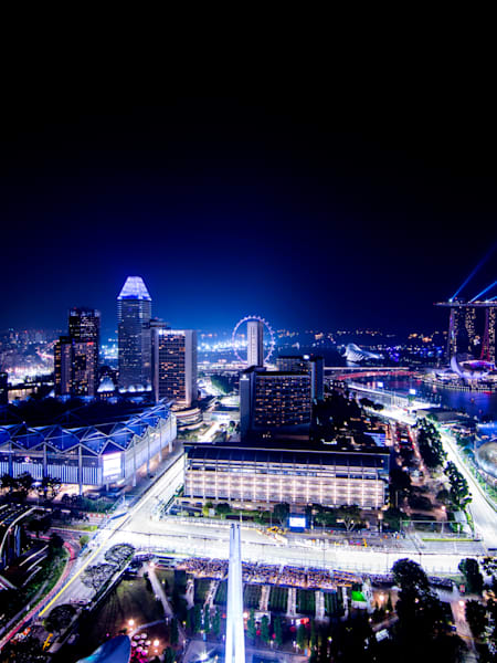 The Singapore Skyline At Night