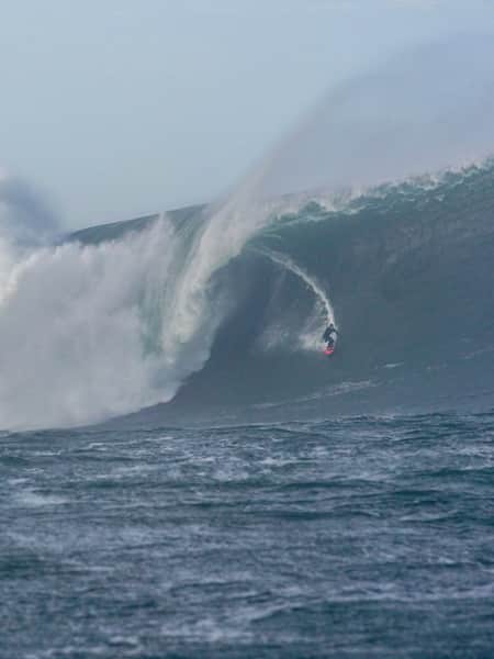 Irish surfer Conor Maguire rides a 60ft wave at Mullaghmore after Hurricane Epsilon