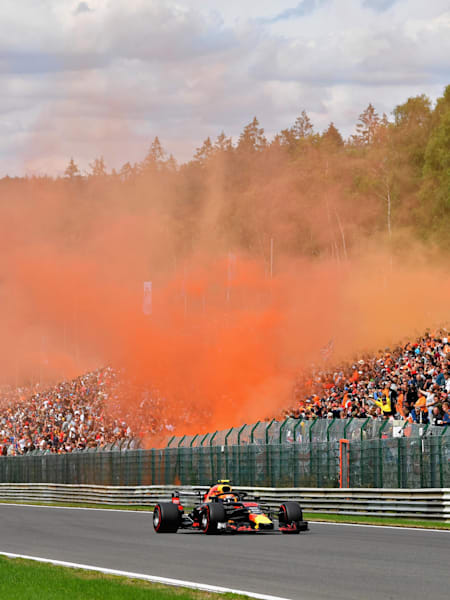 The fans at Spa going wild for Verstappen